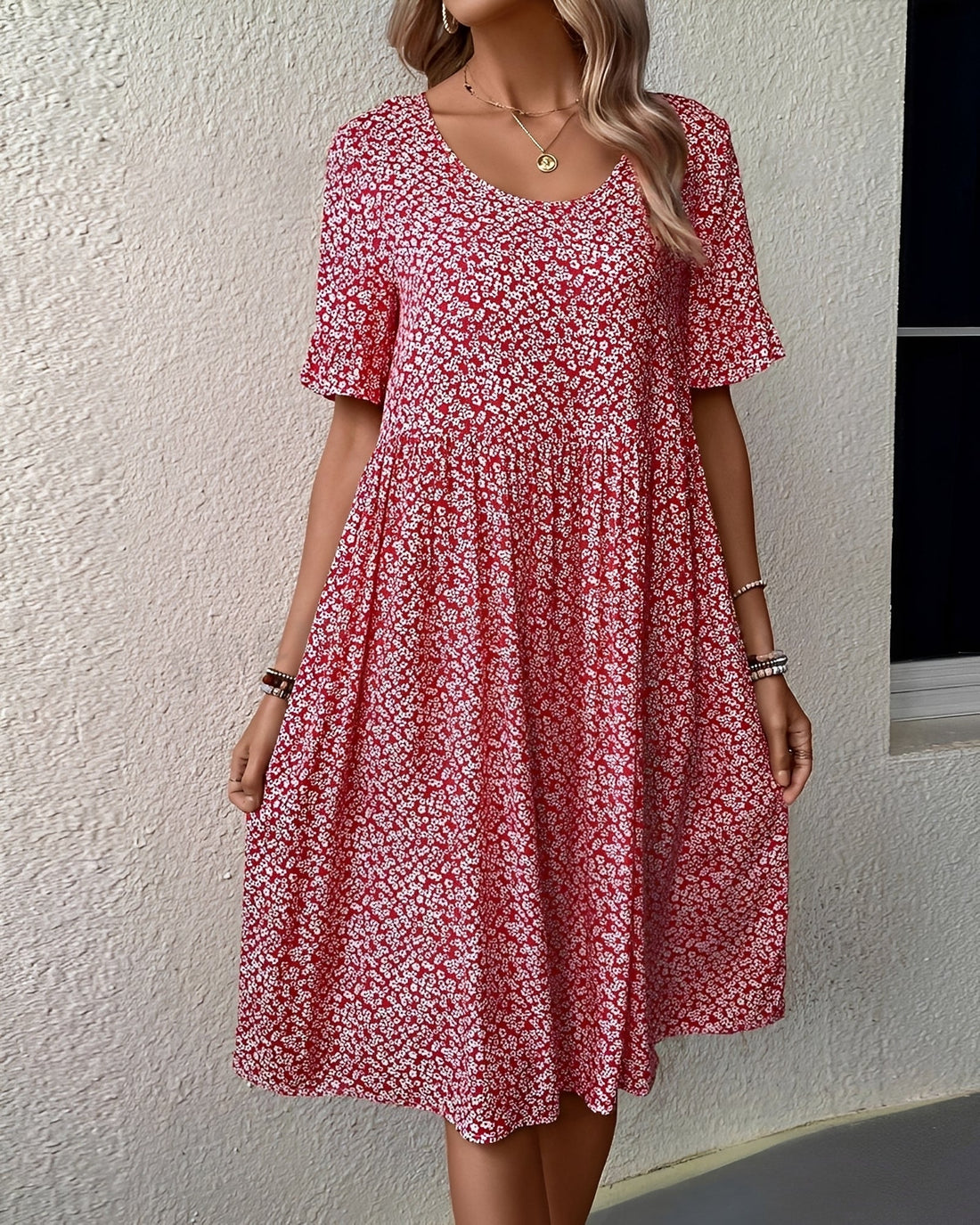 Michaela - Floral Pattern Midi Dress
