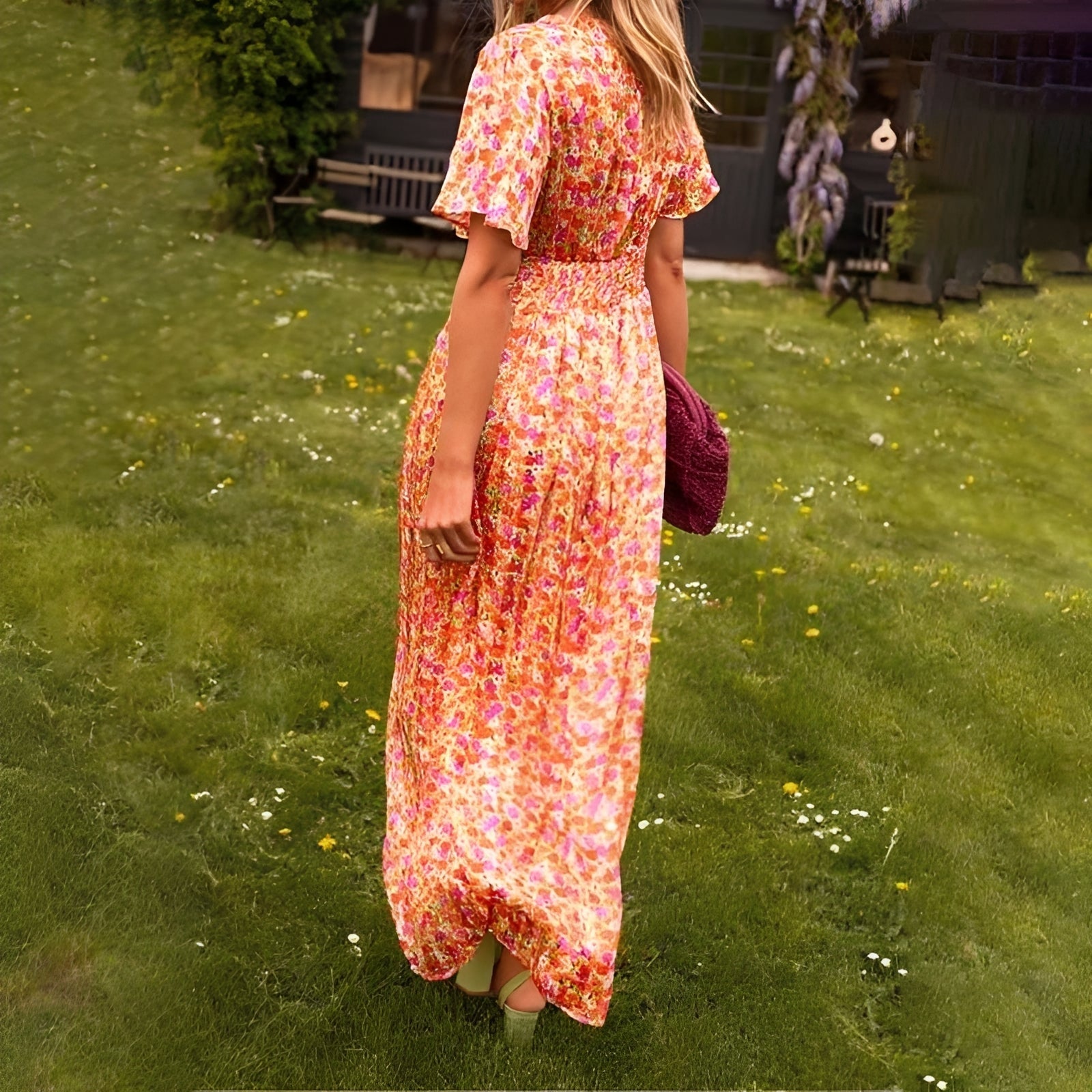 Ophelia - Stylish V-Neck Dress