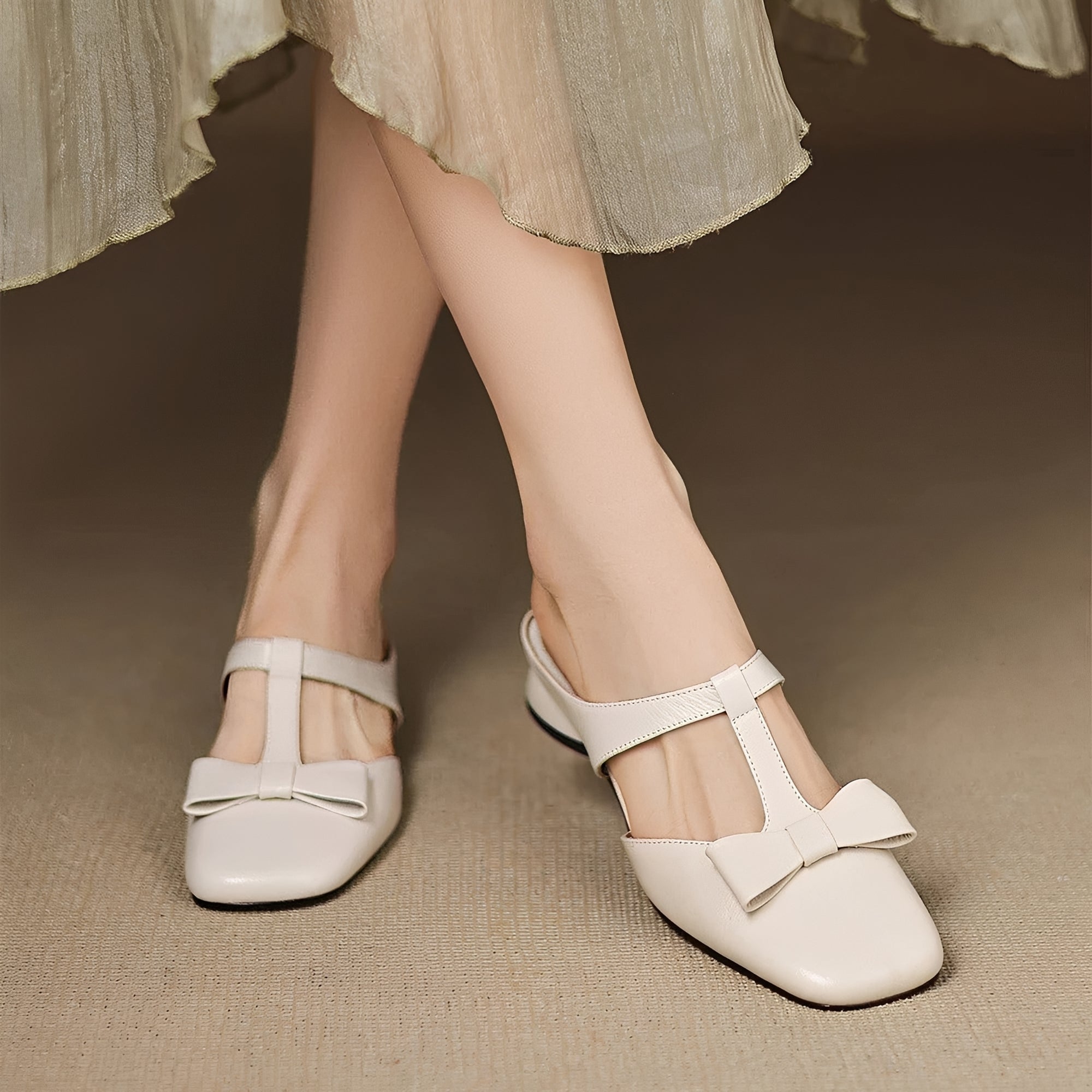 Jean - Trendy Bow Slip-on Sandals