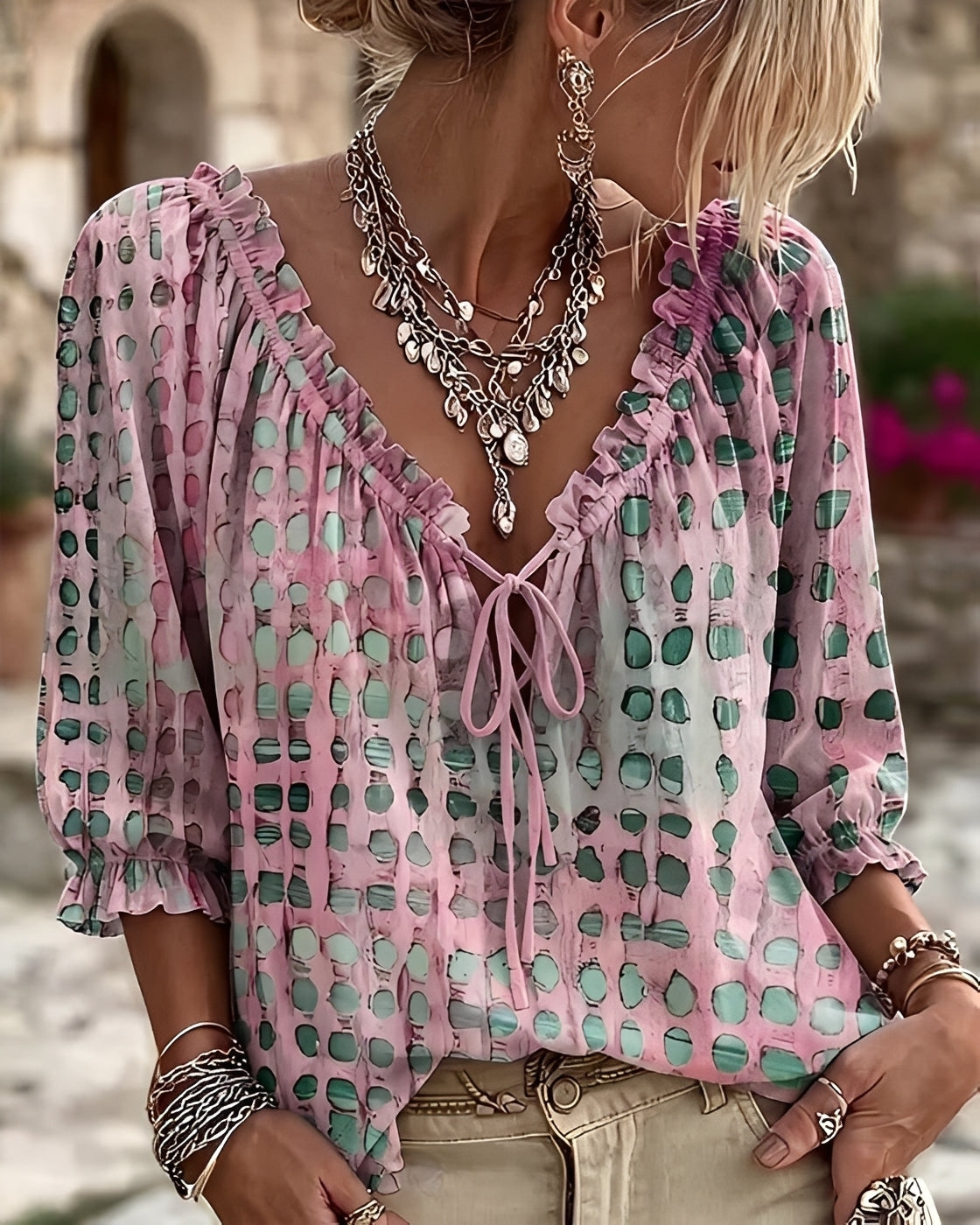 Candice - Modern Polka-Dot Top