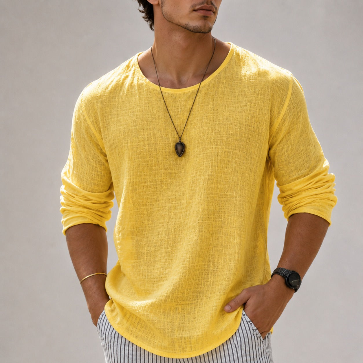 Zain - Casual Relaxed Long Sleeve Shirt