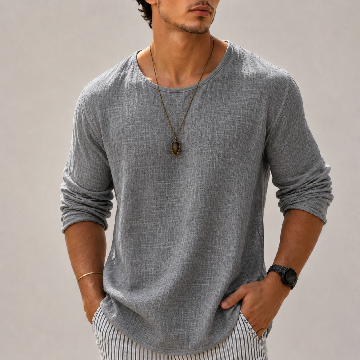 Zain - Casual Relaxed Long Sleeve Shirt