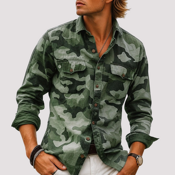 Jeffrey - Camo Lapel Pocket Shirt