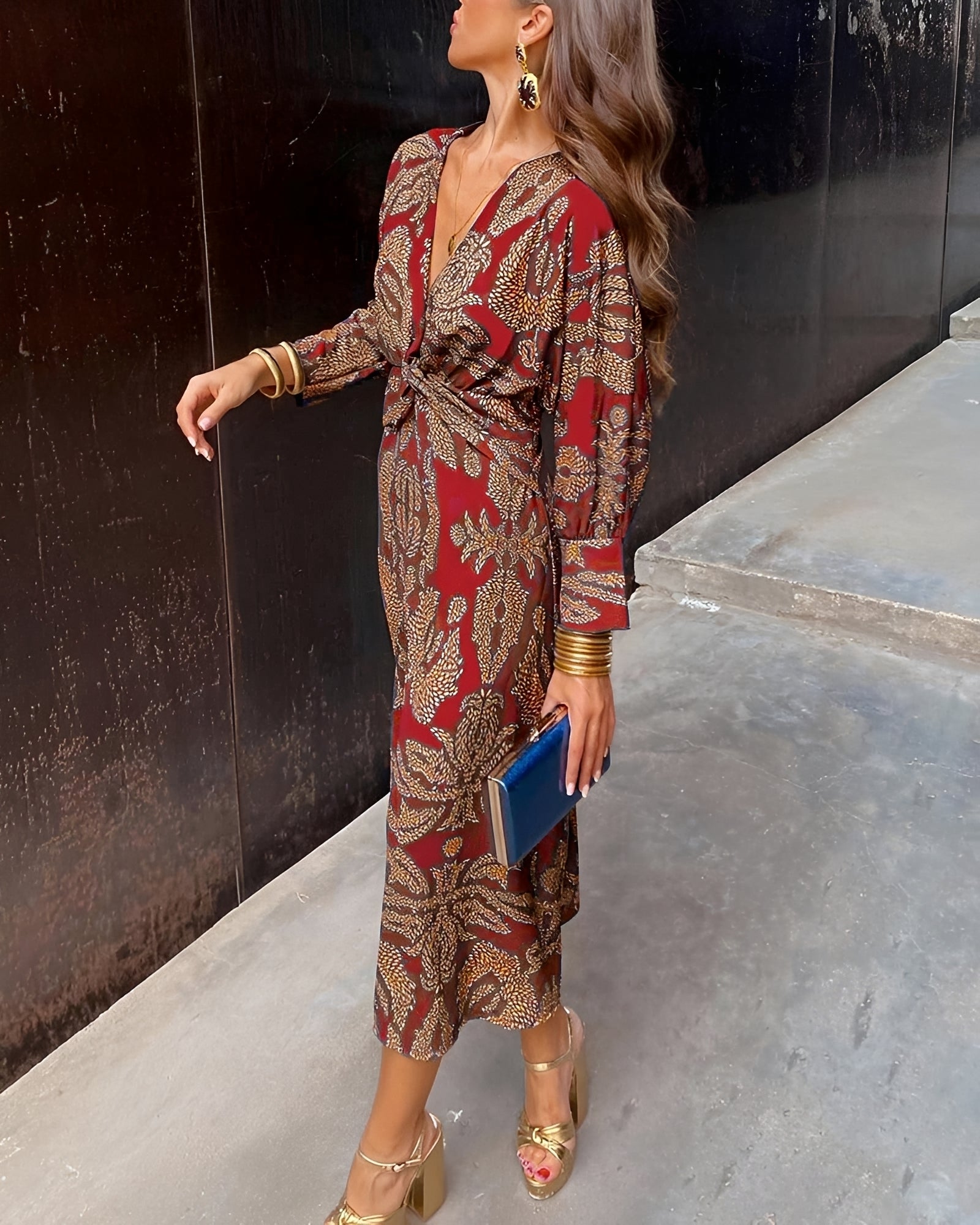 Yahya - Patterned Long Midi Dress