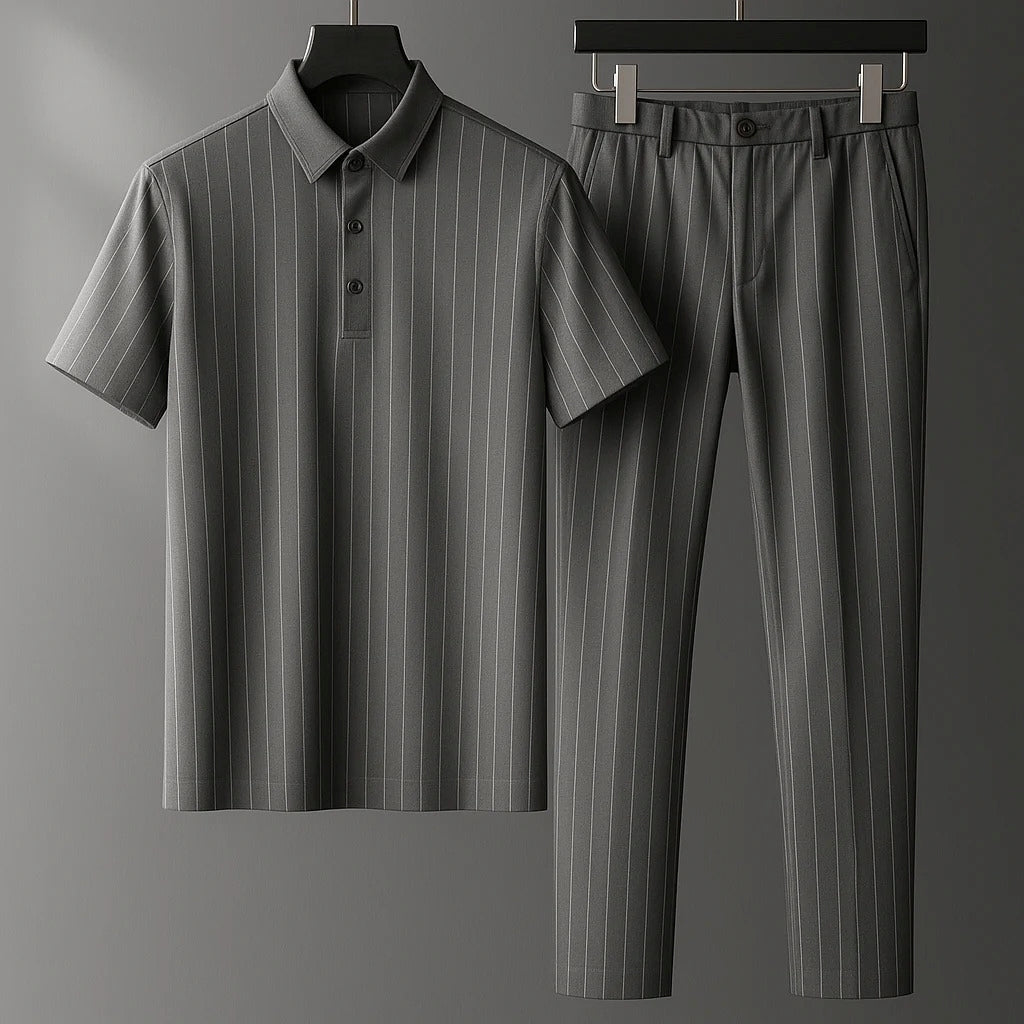 Donny - Relaxed Striped Polo Set