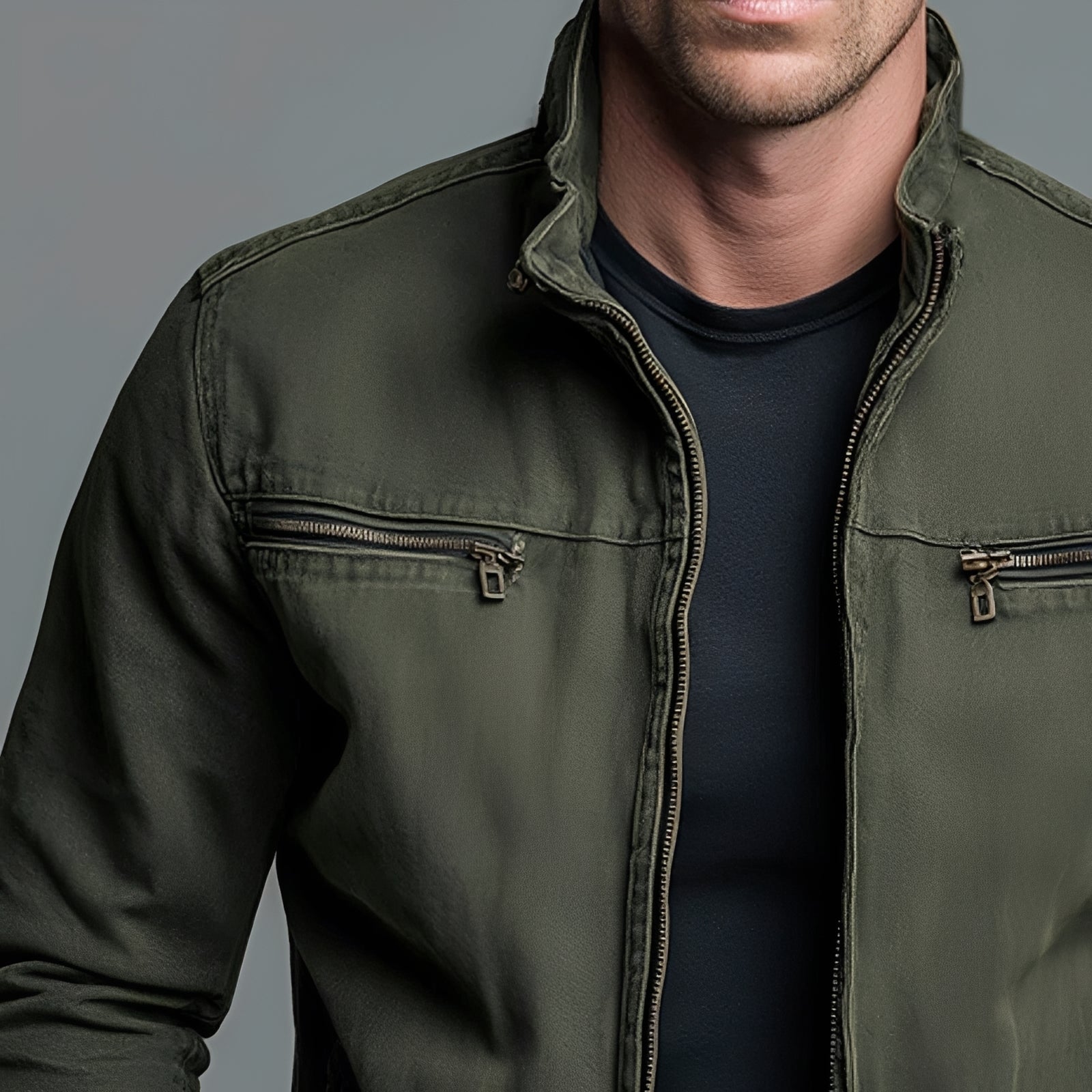 Jaden - Casual Washed Zip Jacket