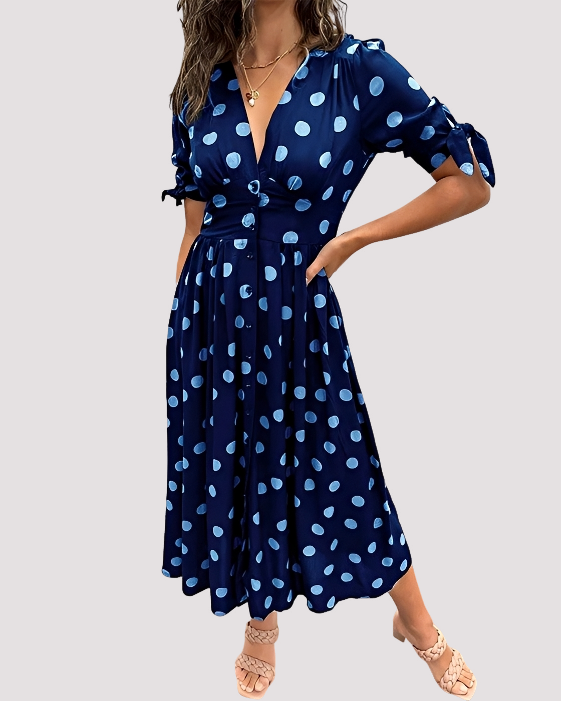 Nicole - Trendy Polka Dot Dress