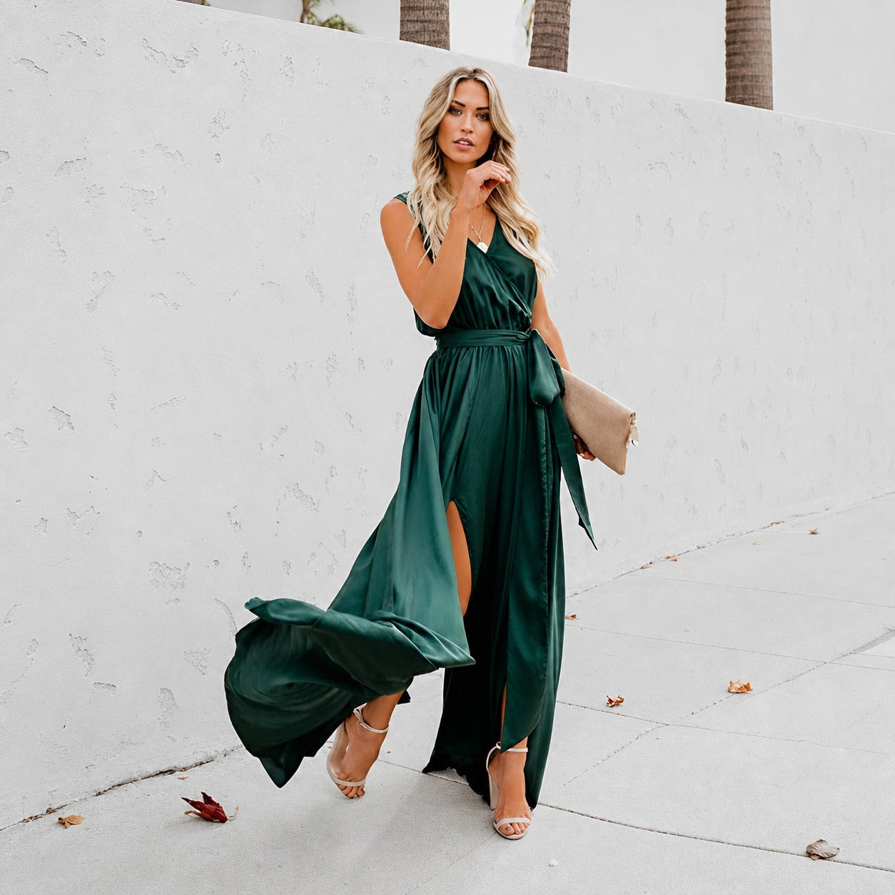 Kareem - Relaxed Long Dress with Waist Tie