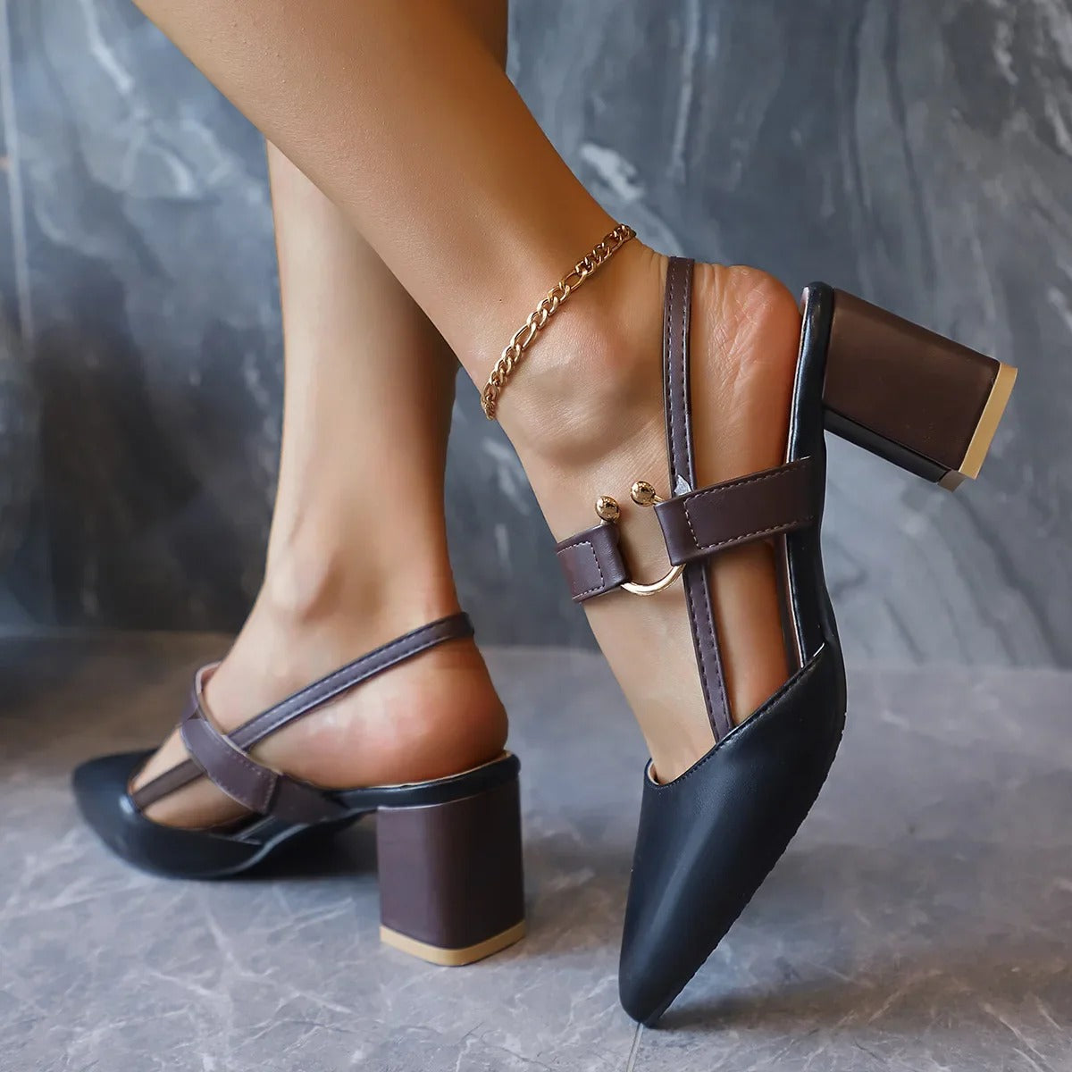 Caelan - Low Heels with Slingback Design