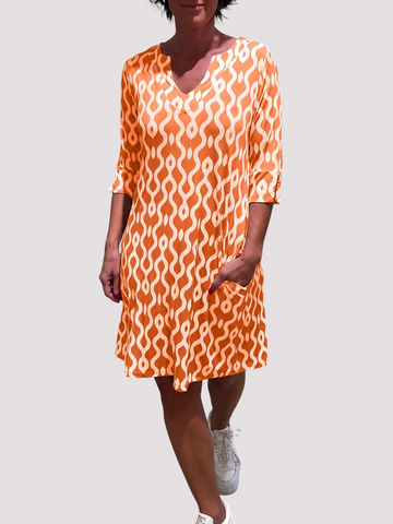 Jazmin - Casual Midi Dress with Ruffles