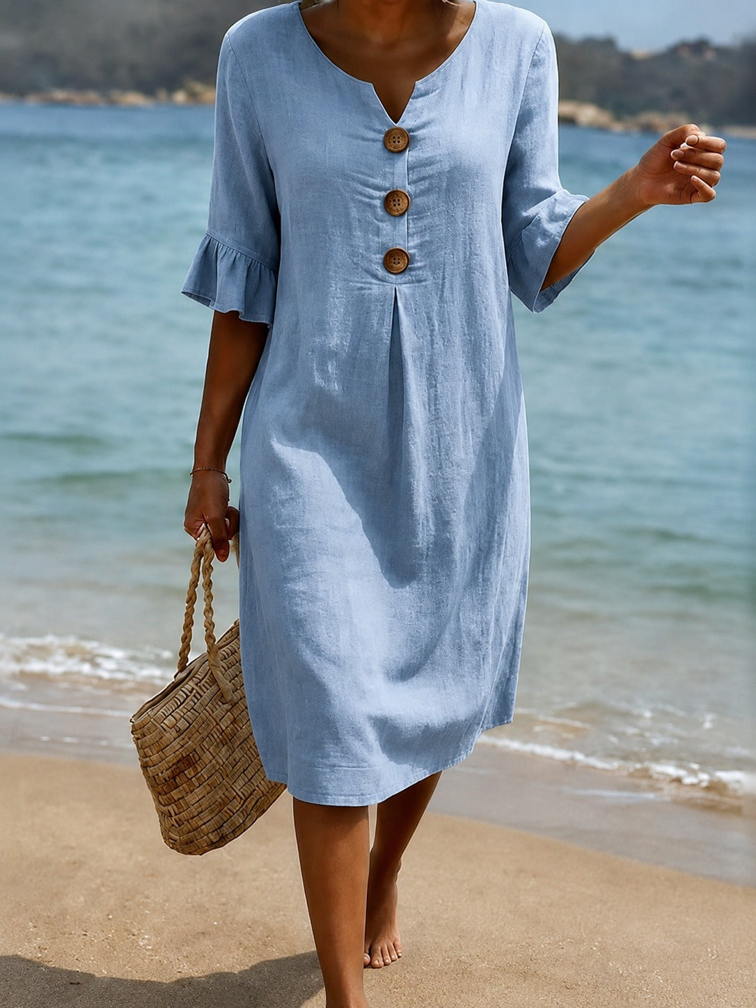 Deborah - Stylish Dress with Frilled Sleeves