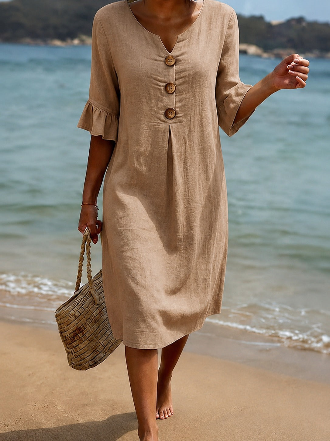 Deborah - Stylish Dress with Frilled Sleeves