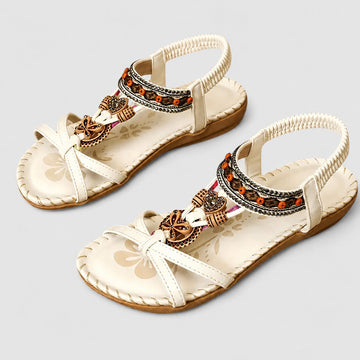 Eleanor - Fashionable Rhinestone Flat Sandals