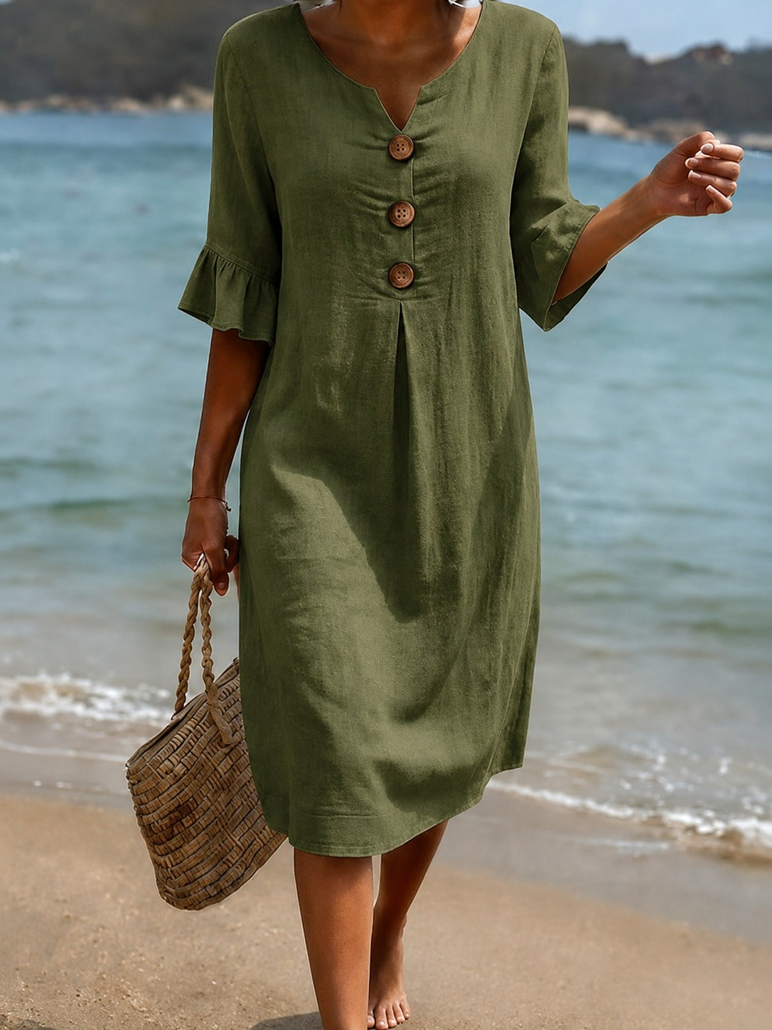 Deborah - Stylish Dress with Frilled Sleeves
