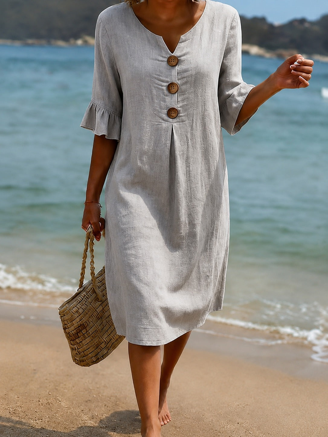 Deborah - Stylish Dress with Frilled Sleeves