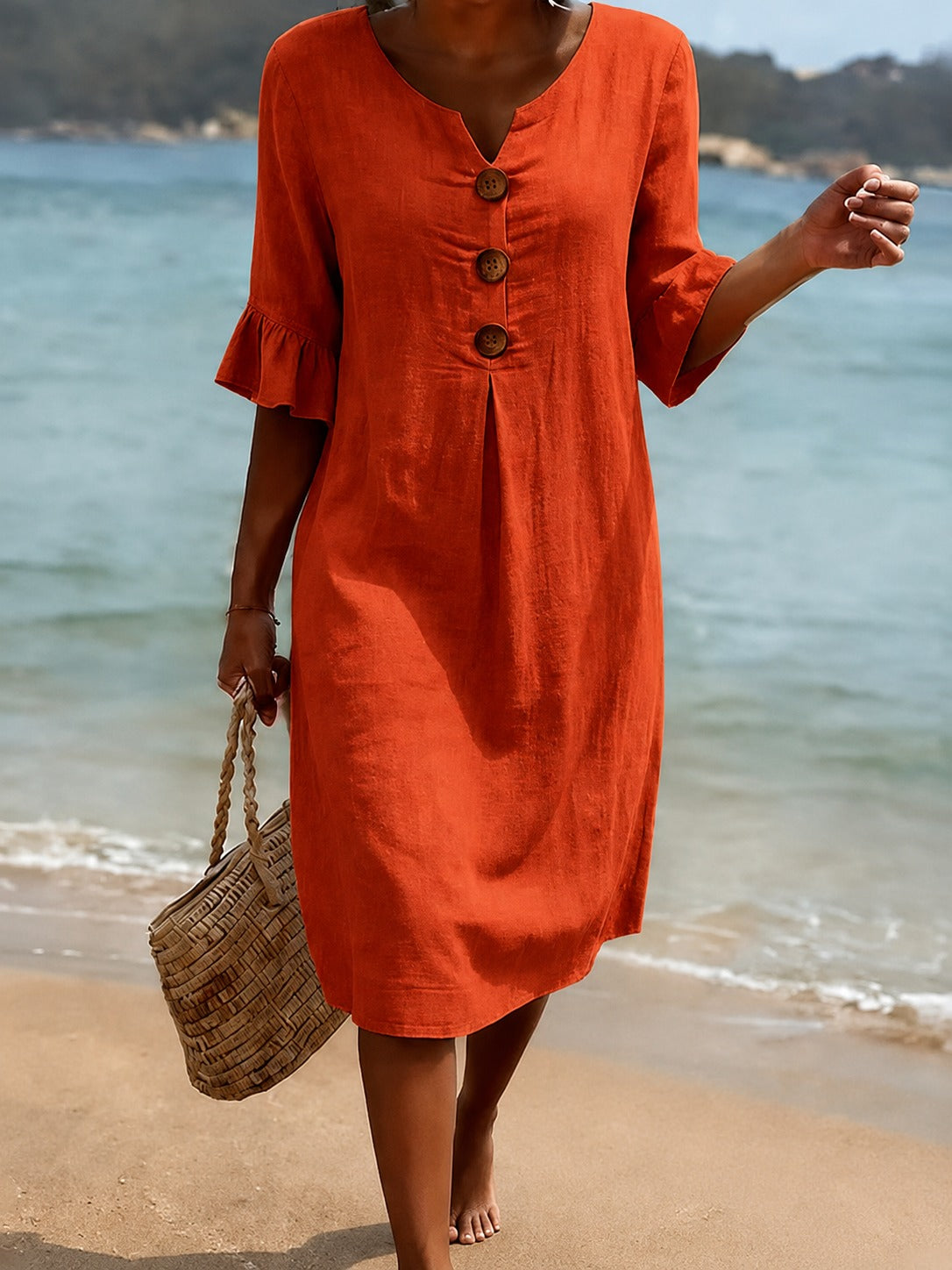 Deborah - Stylish Dress with Frilled Sleeves