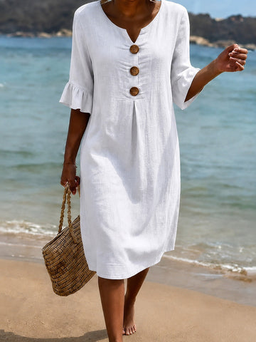 Deborah - Stylish Dress with Frilled Sleeves