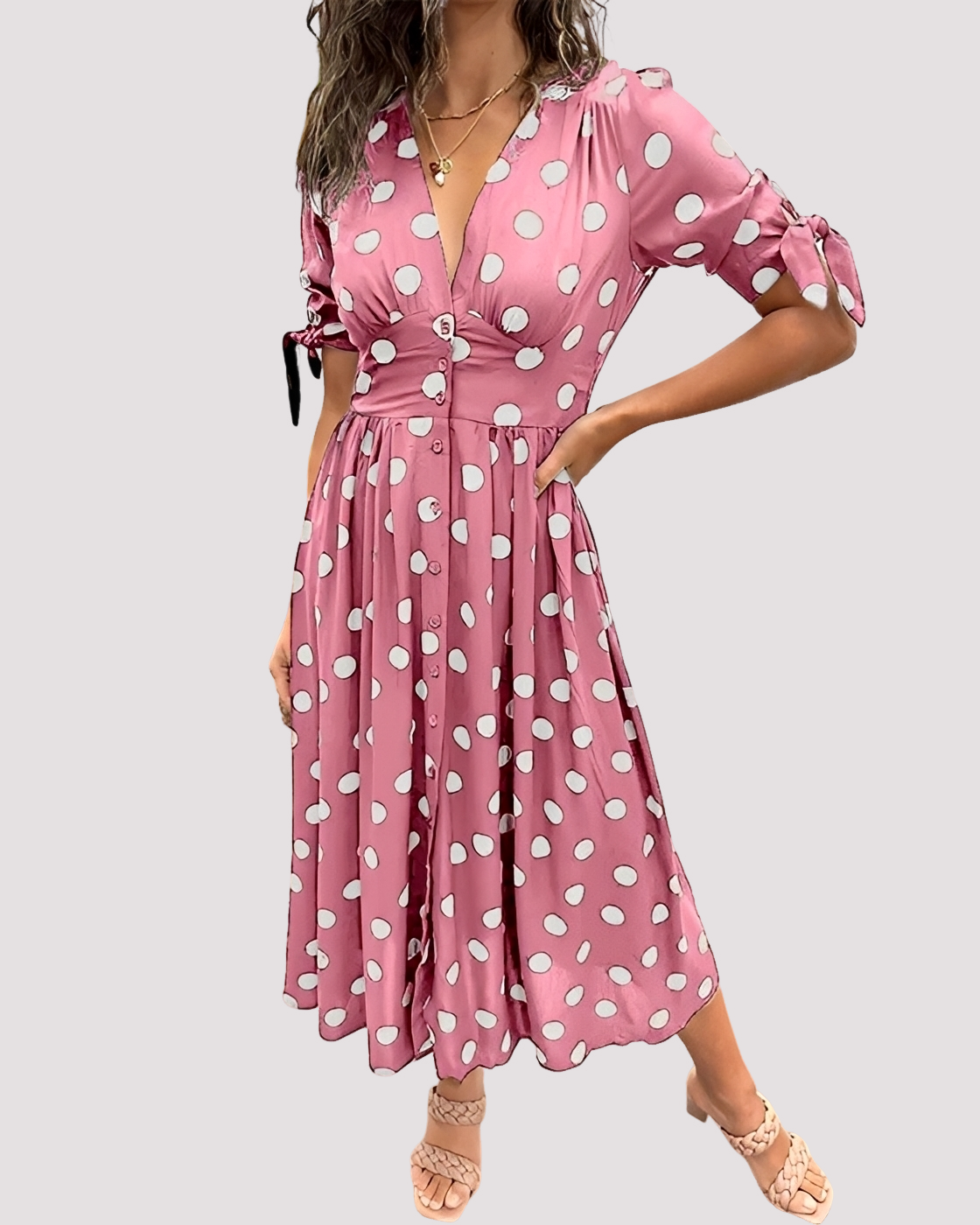 Nicole - Trendy Polka Dot Dress
