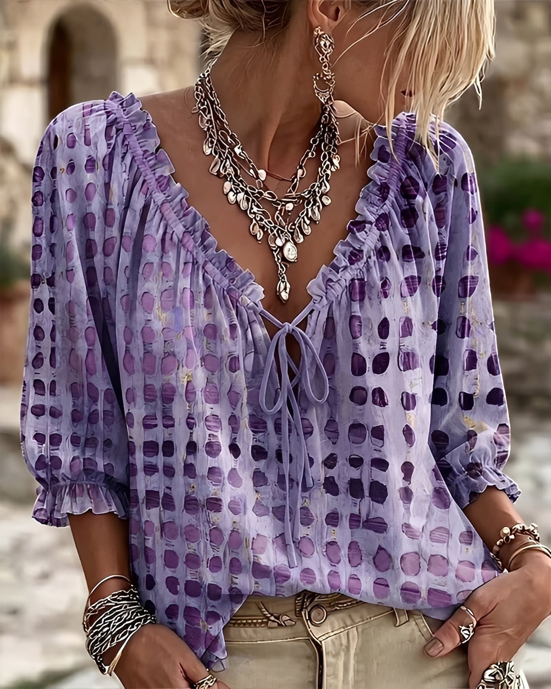 Candice - Modern Polka-Dot Top