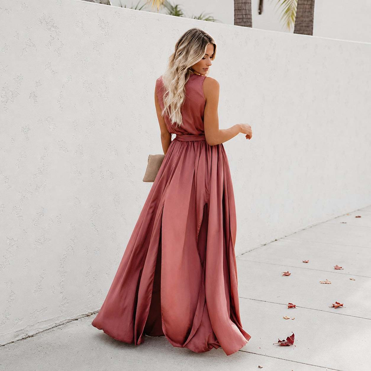 Kareem - Relaxed Long Dress with Waist Tie
