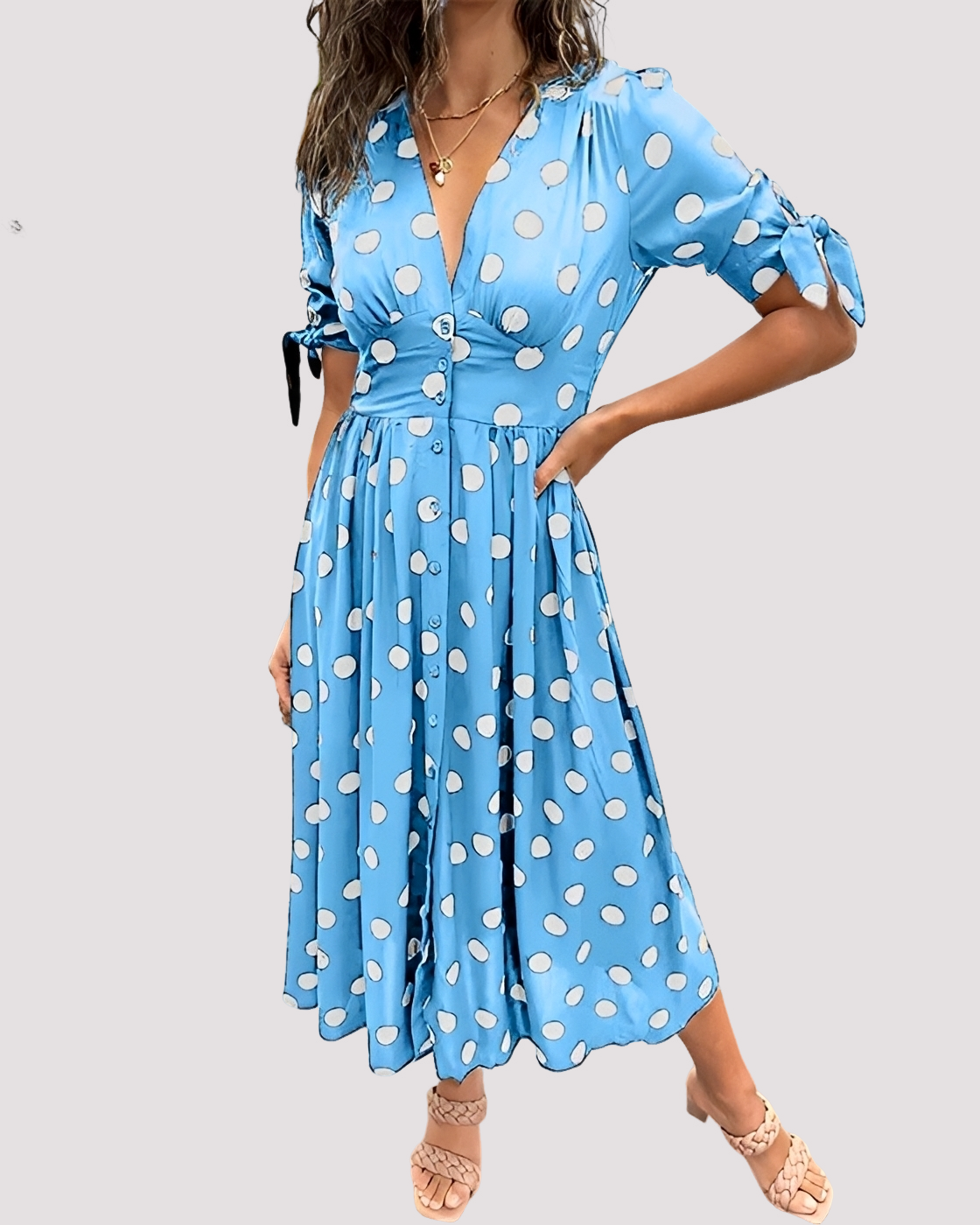 Nicole - Trendy Polka Dot Dress