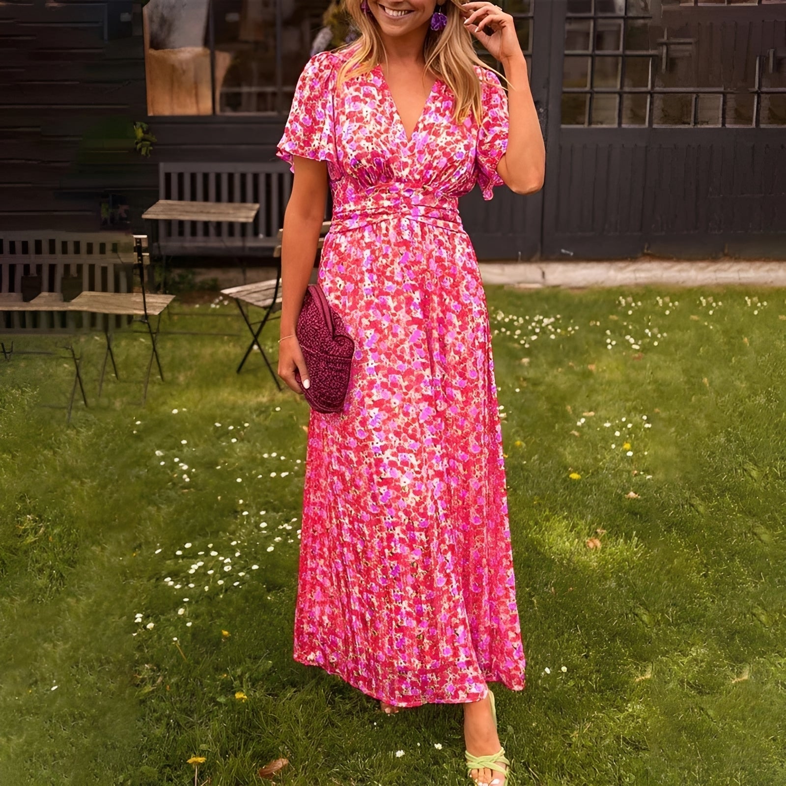 Ophelia - Stylish V-Neck Dress