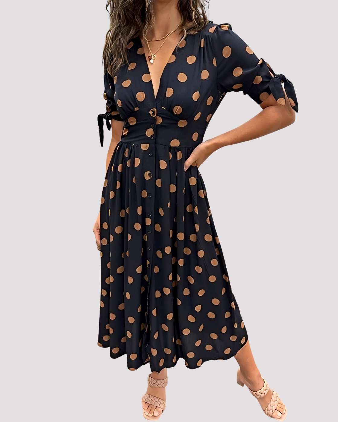 Nicole - Trendy Polka Dot Dress
