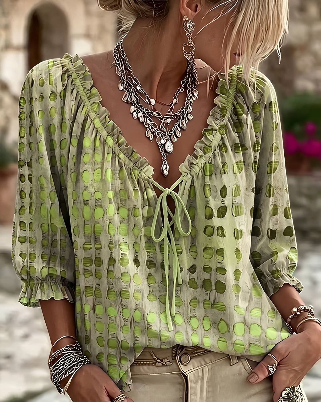 Candice - Modern Polka-Dot Top