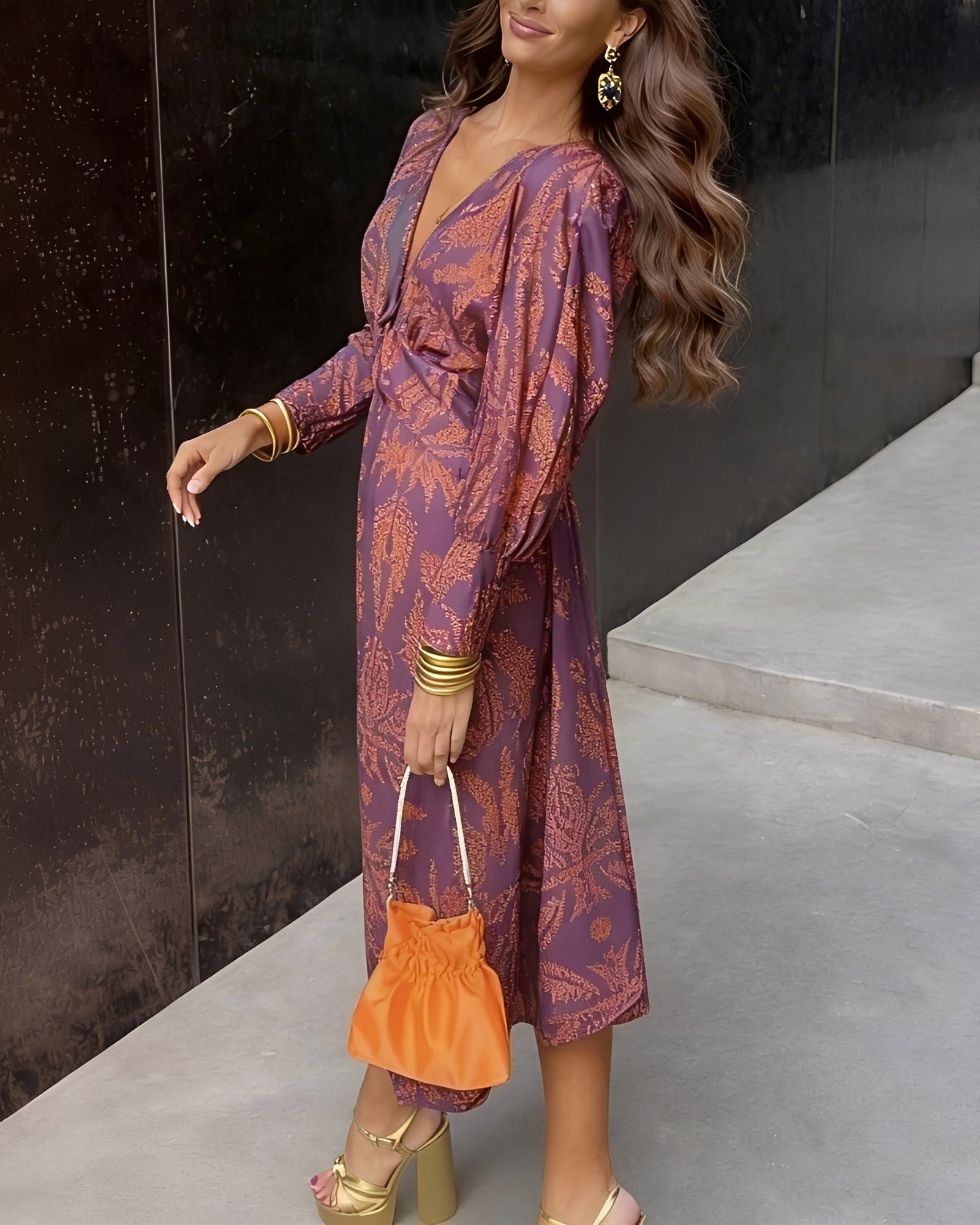 Yahya - Patterned Long Midi Dress
