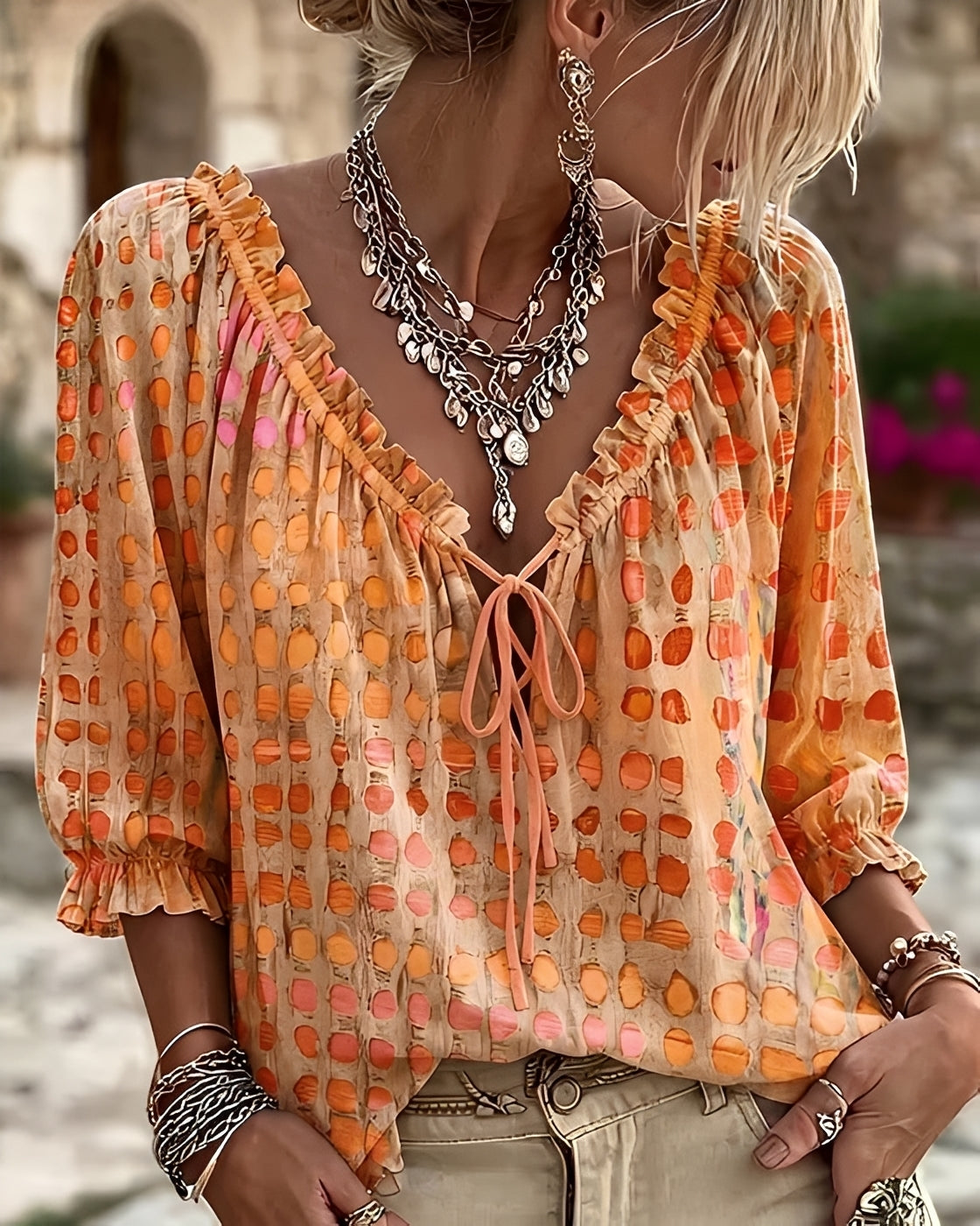 Candice - Modern Polka-Dot Top