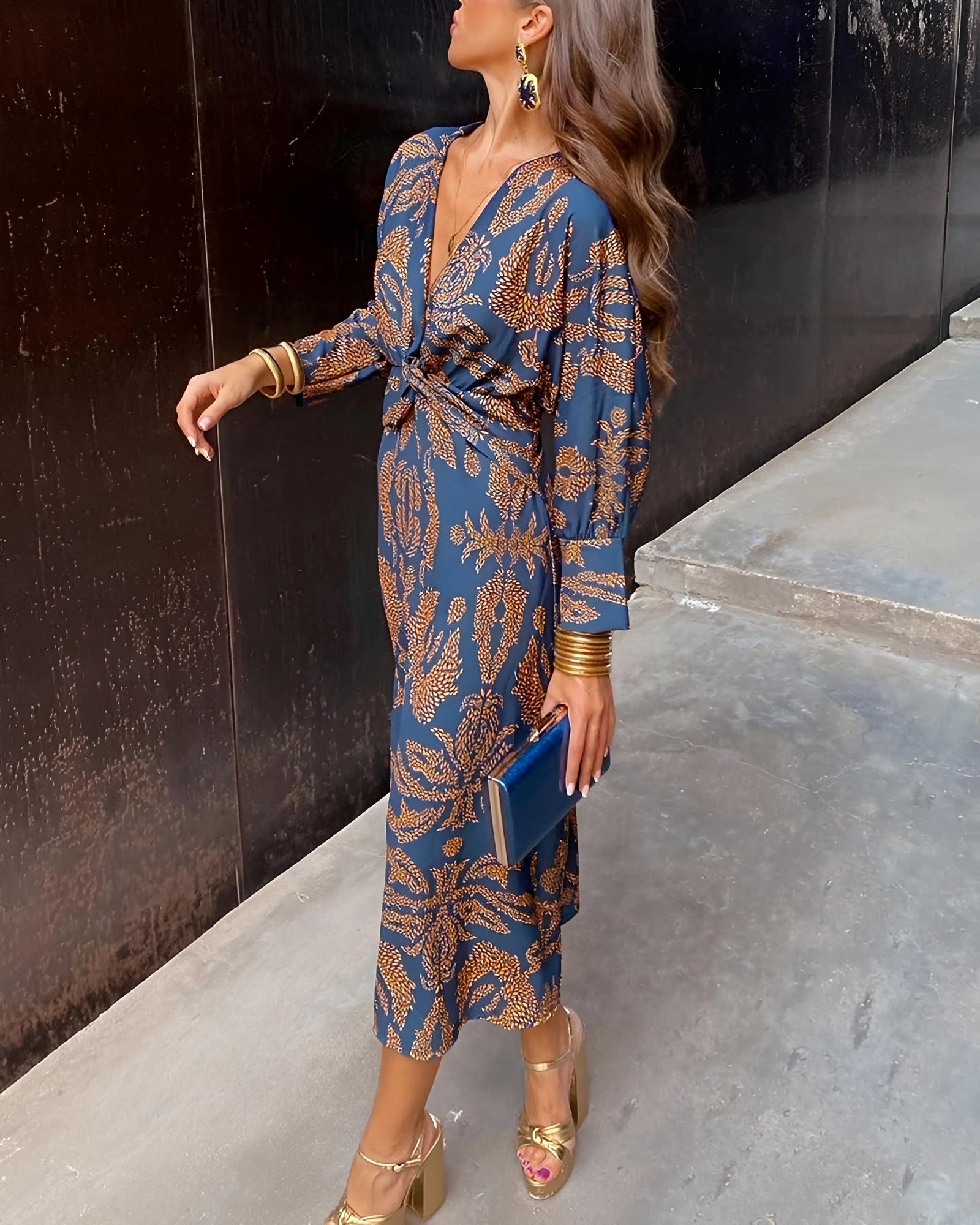 Yahya - Patterned Long Midi Dress
