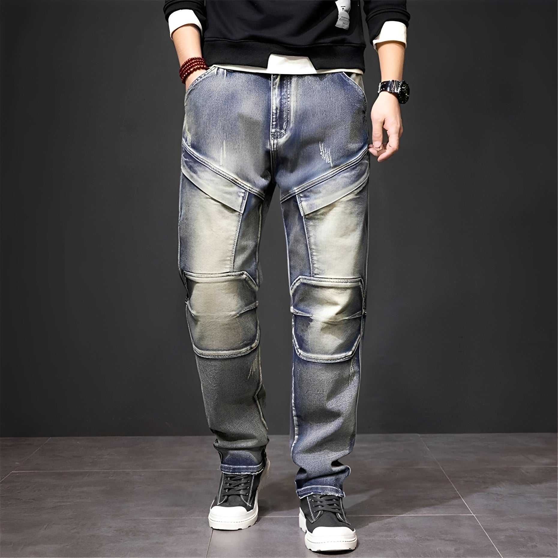 Myers - Fashionable Worn Straight Jeans