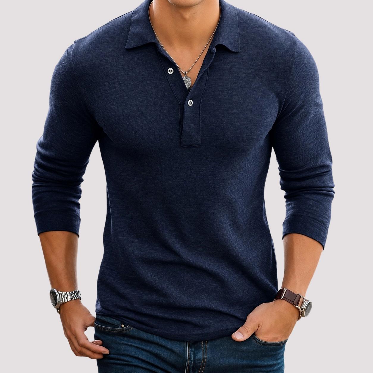 Jack - Casual Long Sleeve Polo Shirt