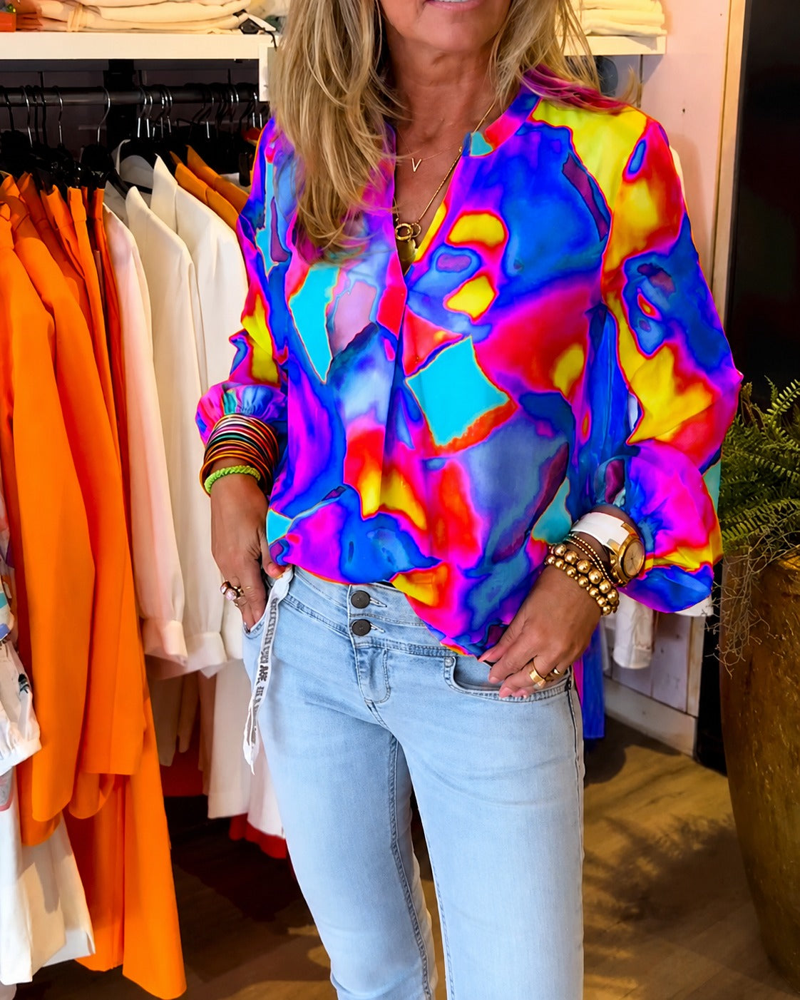 Daisie - Bright Long-sleeved Blouse