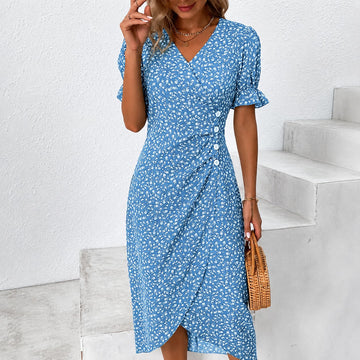 Gabriella - Stylish Floral Asymmetrical Dress