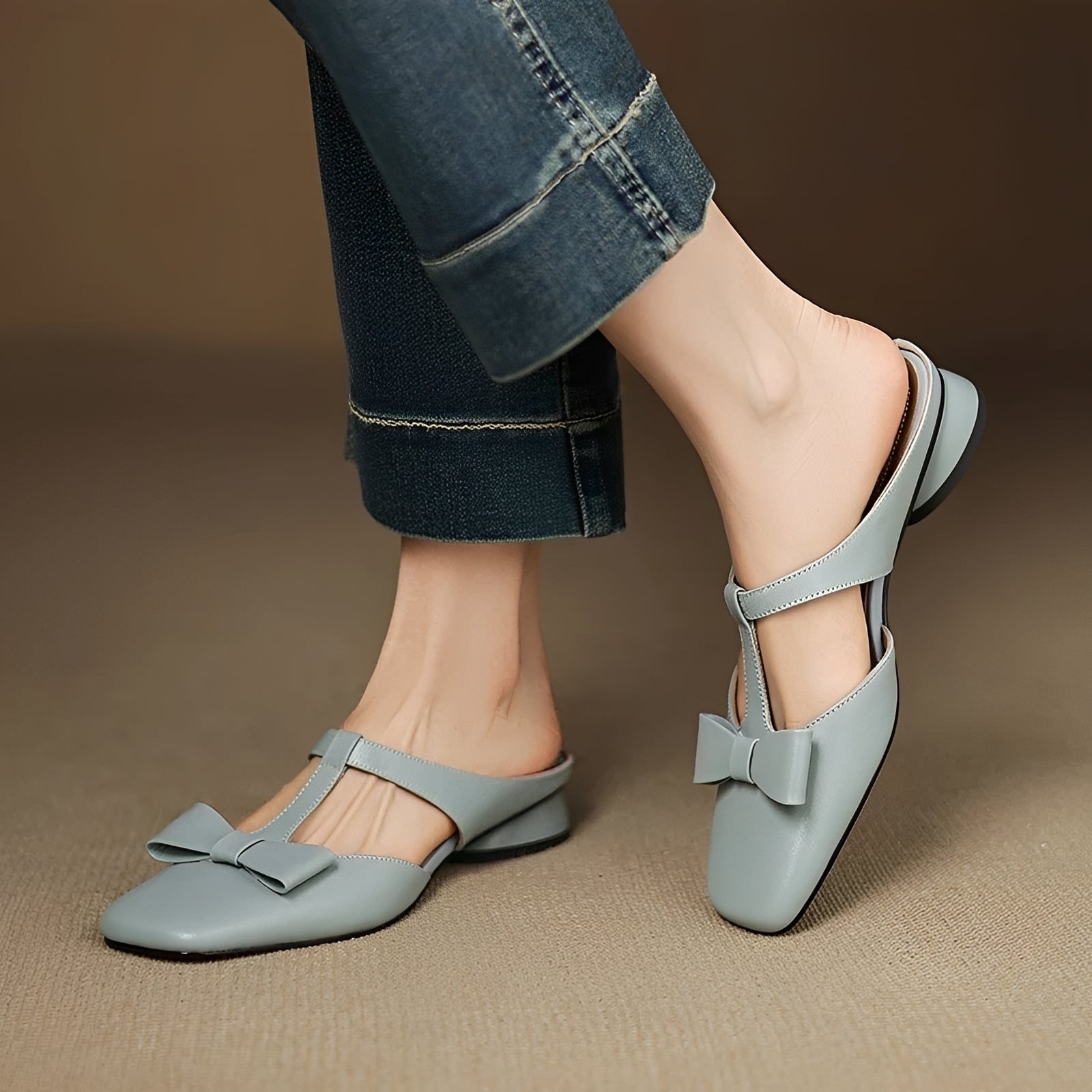 Jean - Trendy Bow Slip-on Sandals