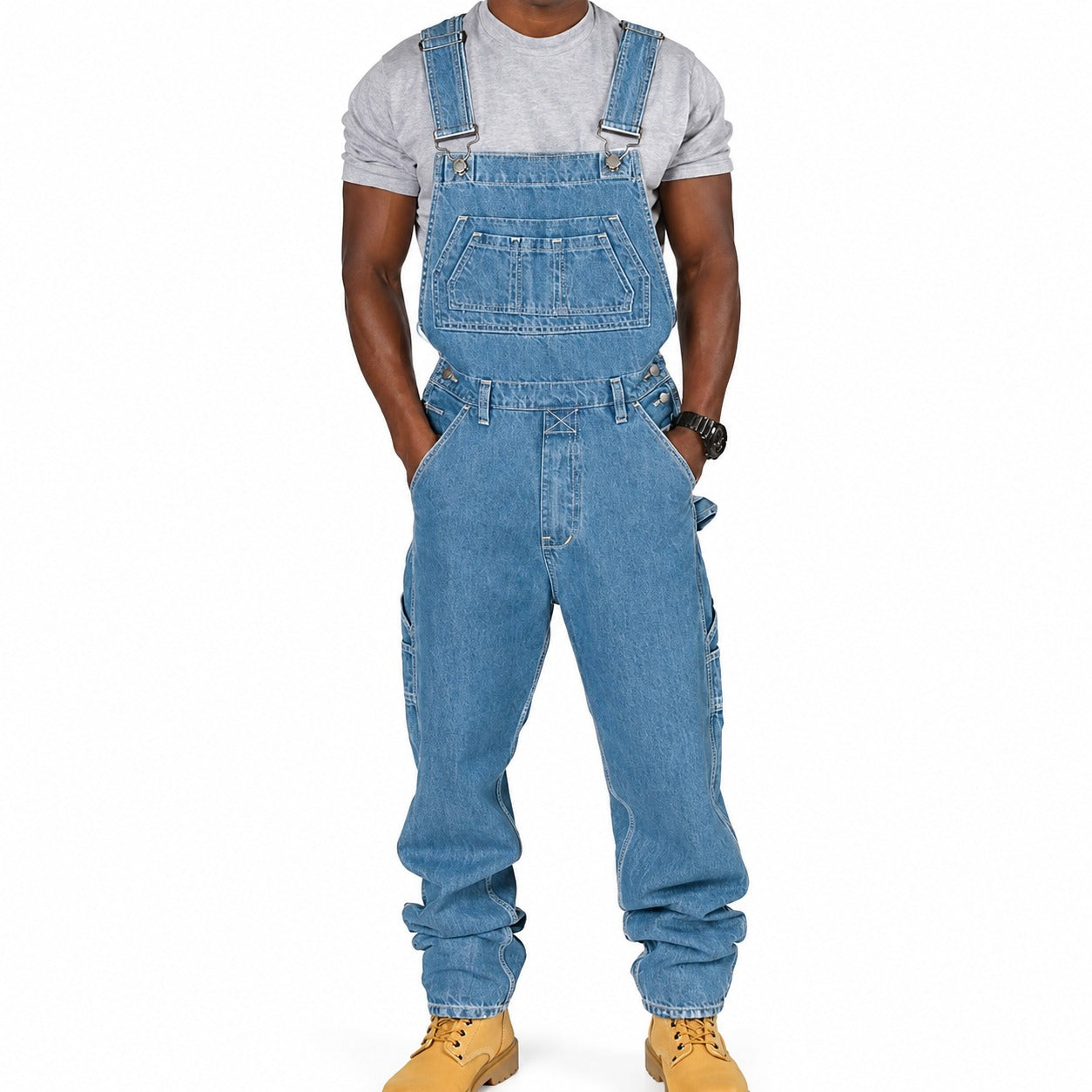Stefan - Stylish Faded Multi Pocket Trousers