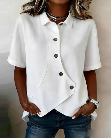 Mia - Asymmetrical Button Down Blouse