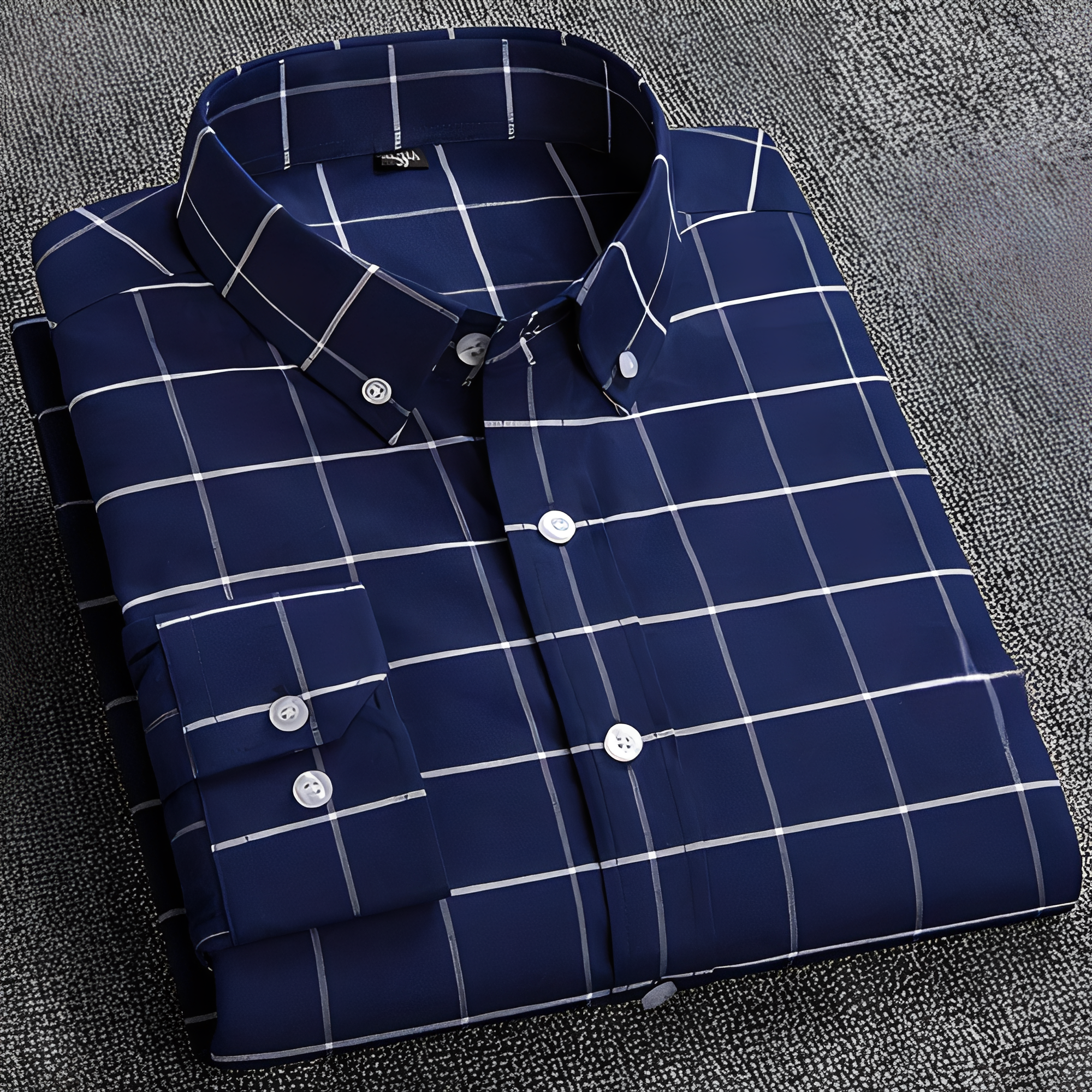 Jezriel - Stylish men's long sleeve plaid shirt