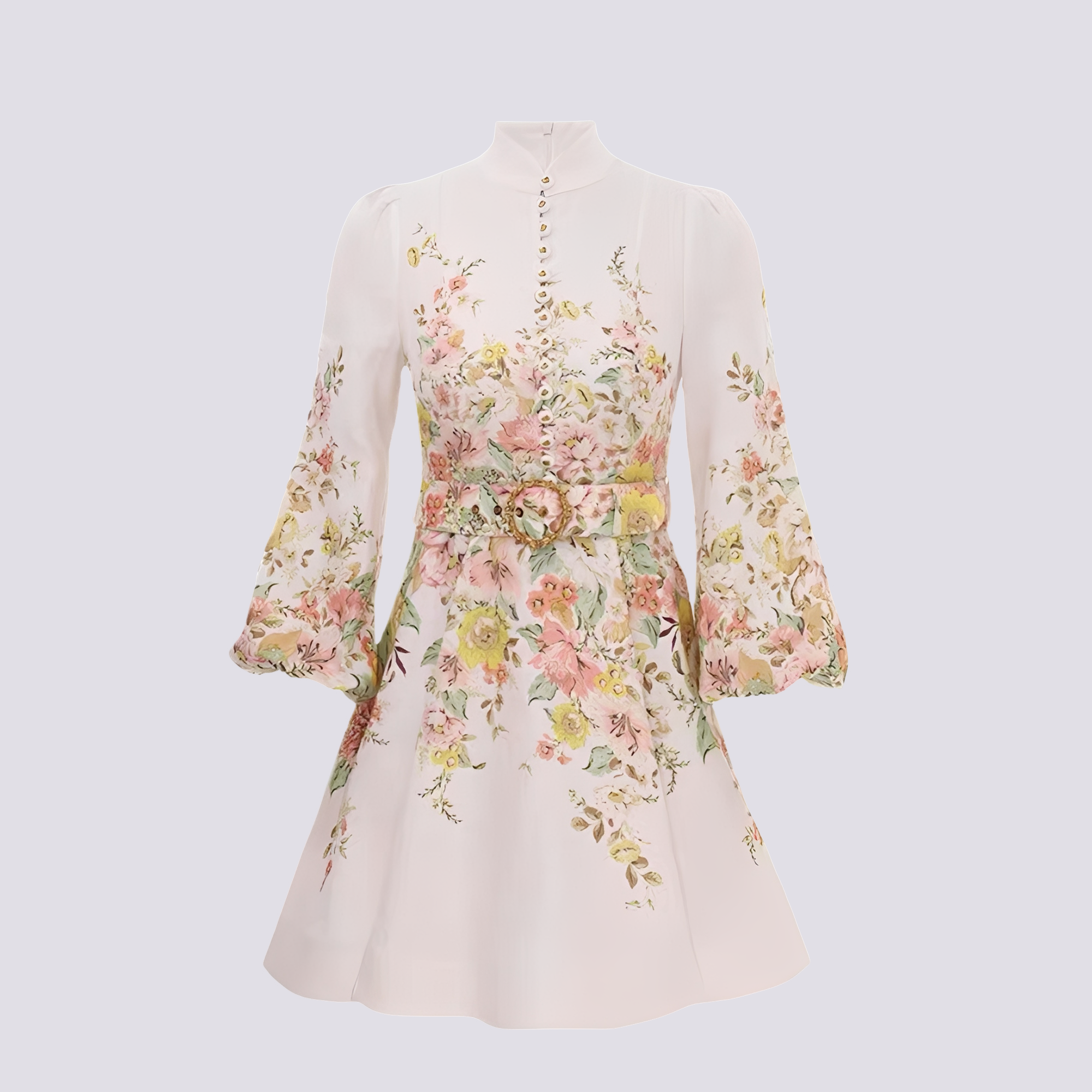 Saskia - Fashionable button-front women's mini dress