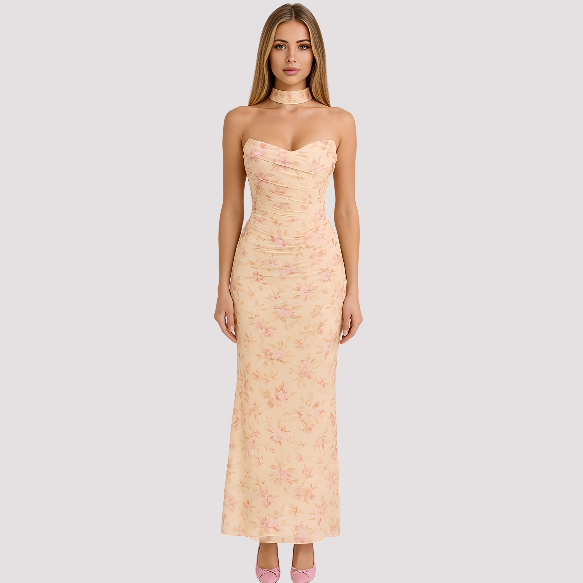 Antonia - Fashionable Curve-Flattering Neckline Dress