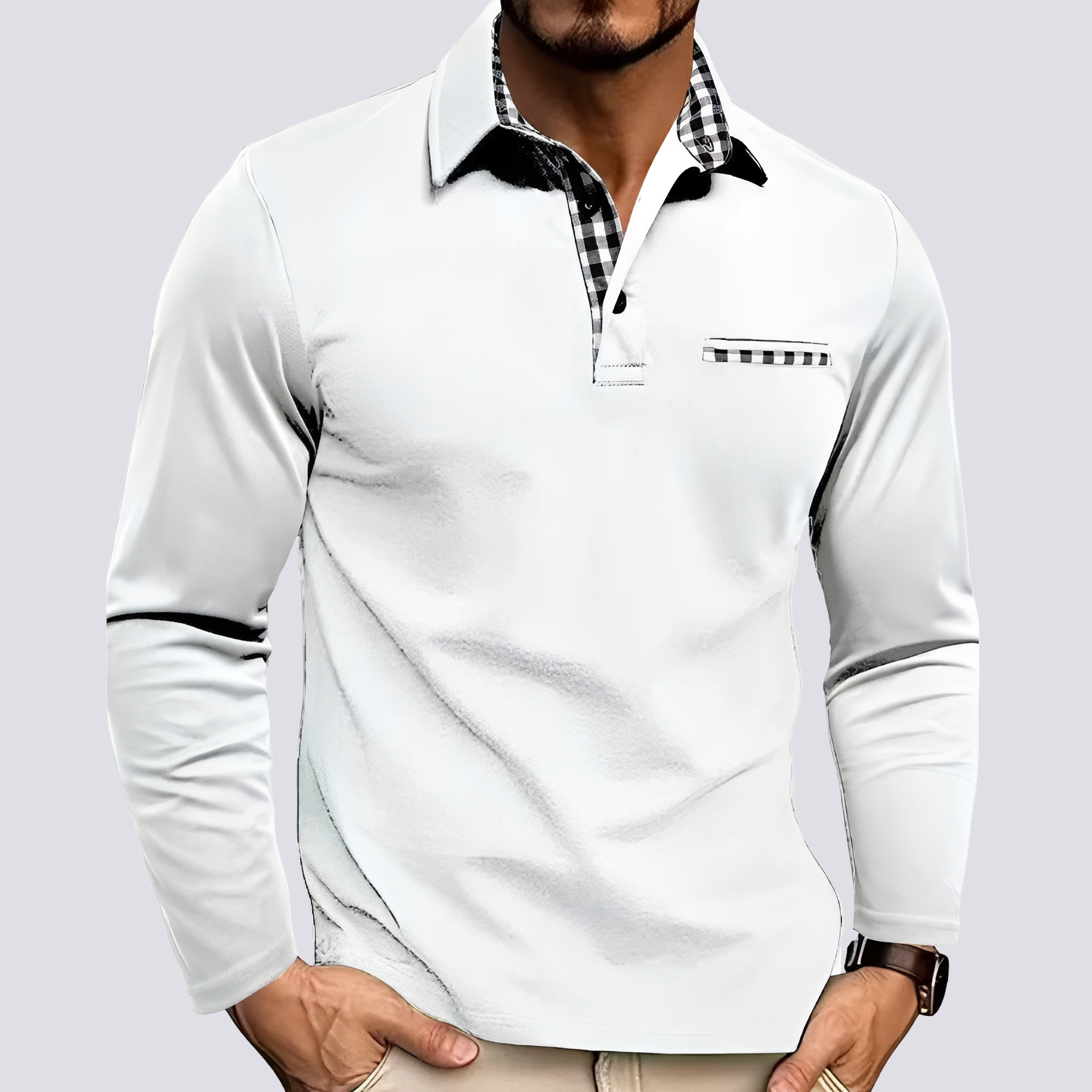 Mark – Men's polo shirt – Relaxed long-sleeve shirt