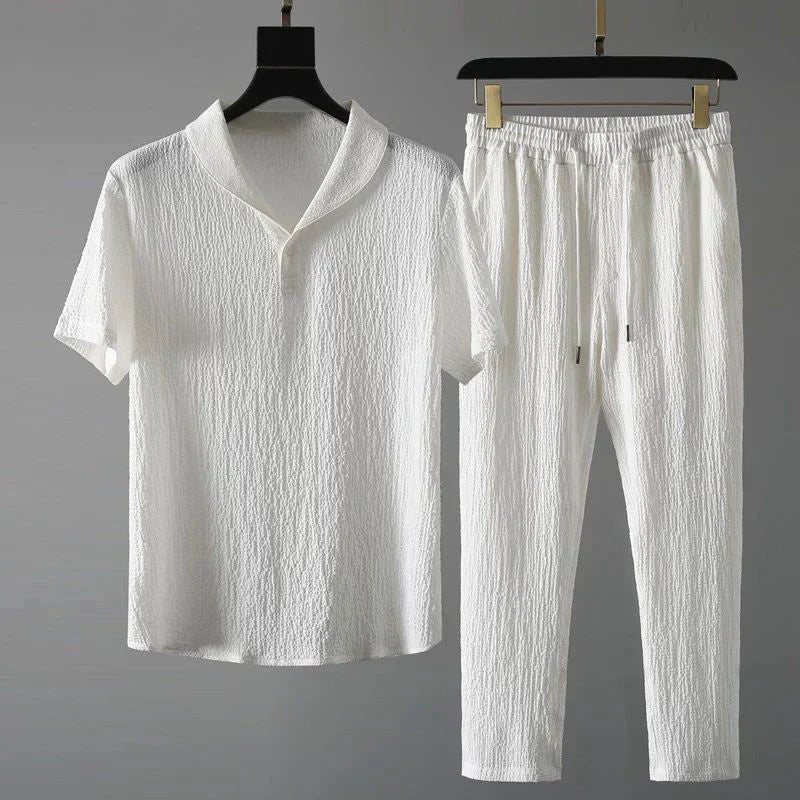Luca - short-sleeve shirt and pants with adjustable waistband