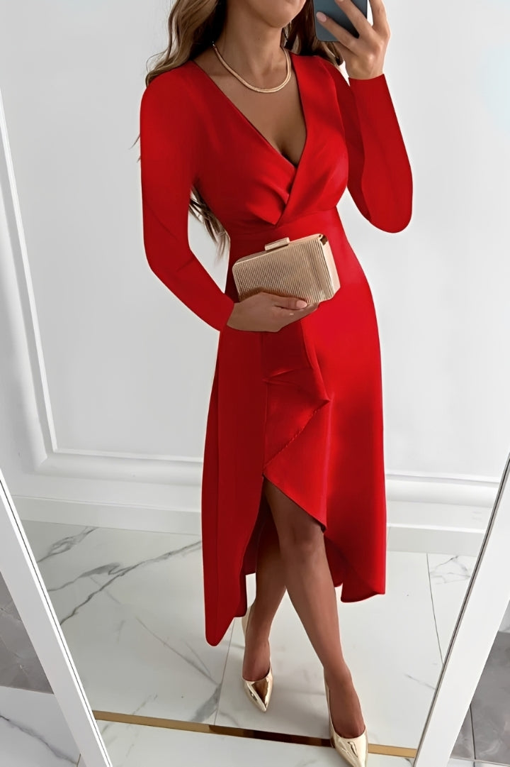 Gracie - Trendy Long Sleeve Medium-Length Dress