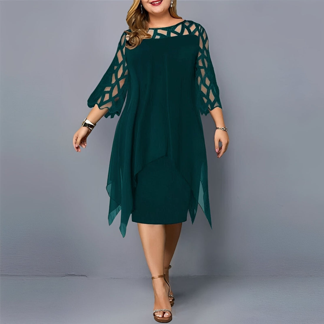 Eleanor - Chic Chiffon Midi Dress
