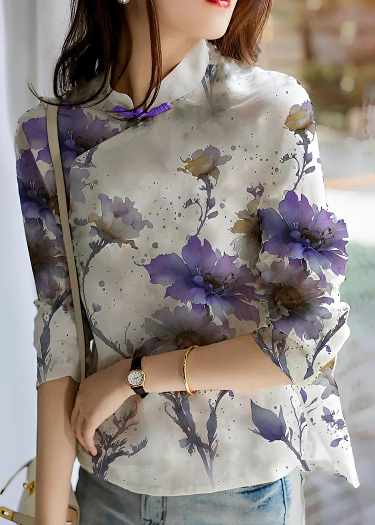 Margaret - Stylish flower blouse for women