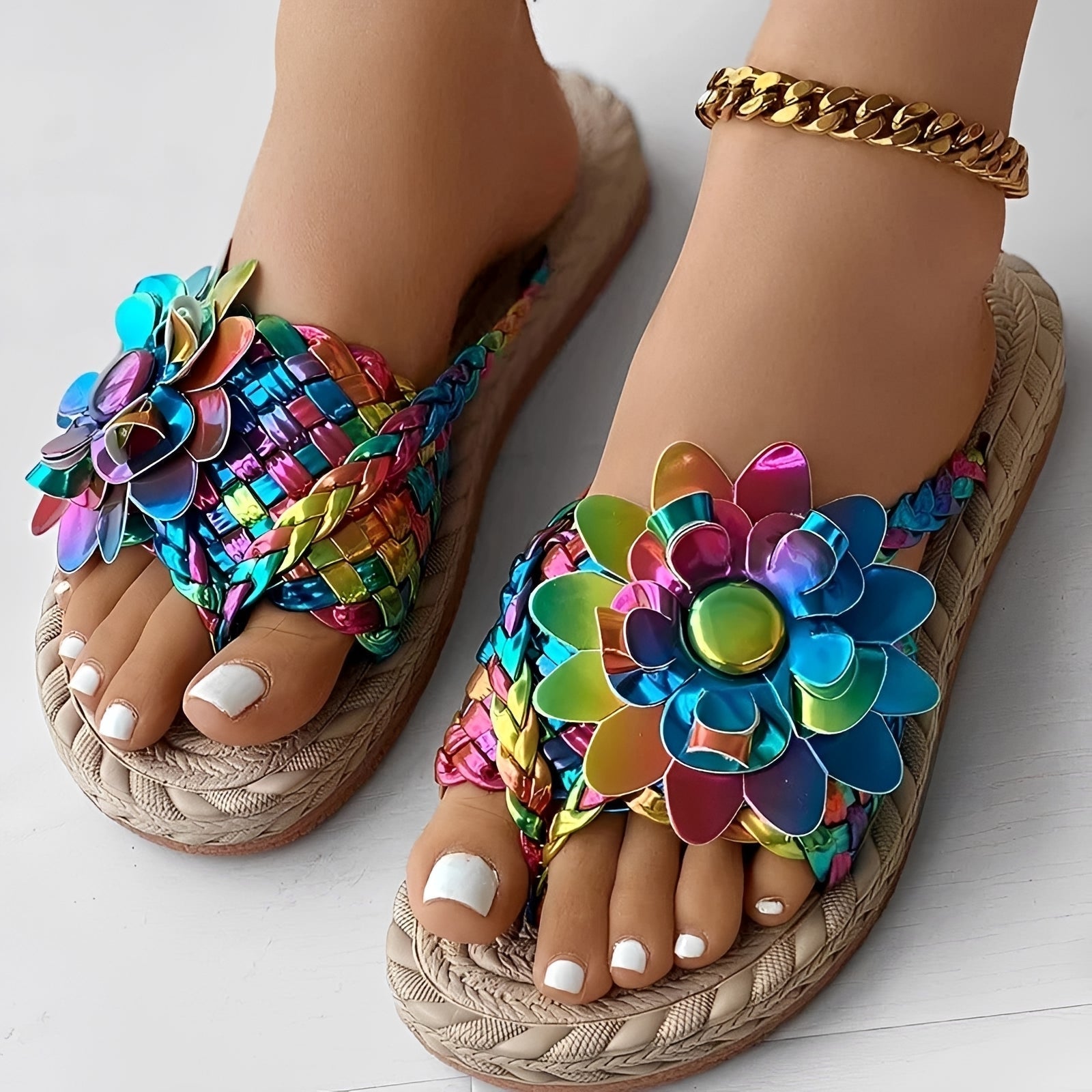 Saira - Casual Flip-Flops with Textured Accent