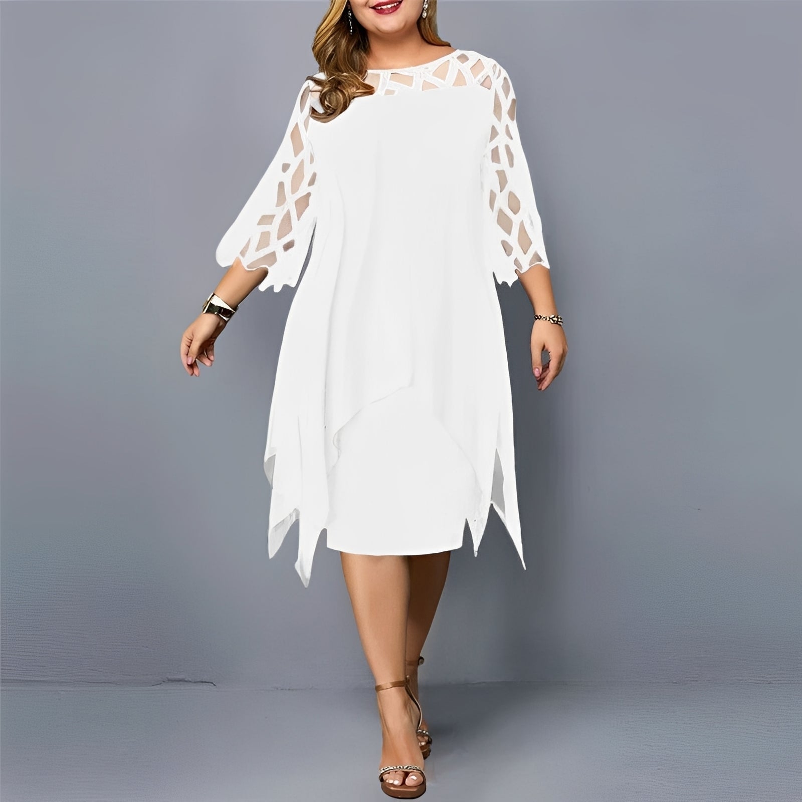 Eleanor - Chic Chiffon Midi Dress