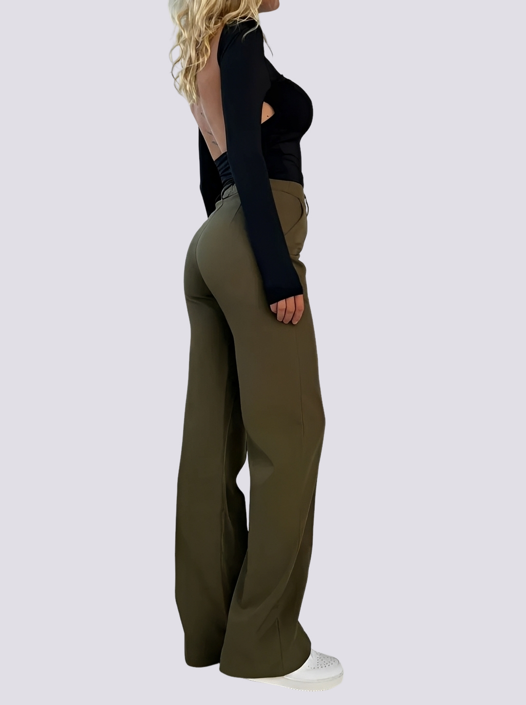 Amelie - Stylish High-Waist Straight Leg Pants