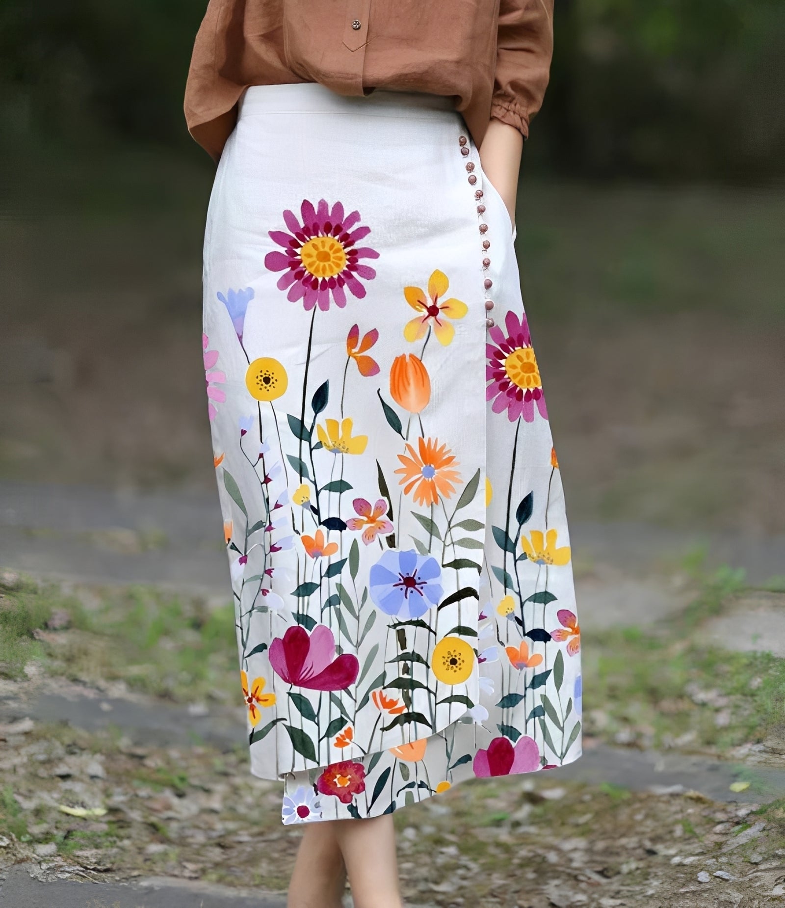 Manda - Stylish asymmetrical A-line women's skirt